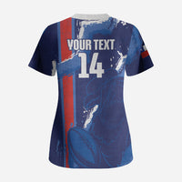 Custom Chile Rugby 2026 Scrub Top Vamos Los Condores Grunge Blue Version