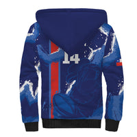 Custom Chile Rugby 2026 Sherpa Hoodie Vamos Los Condores Grunge Blue Version