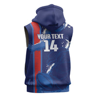 Custom Chile Rugby 2026 Sleeveless Hoodie Vamos Los Condores Grunge Blue Version