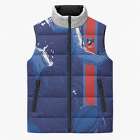Custom Chile Rugby 2026 Sleeveless Puffer Jacket Vamos Los Condores Grunge Blue Version