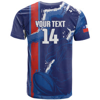 Custom Chile Rugby 2026 T Shirt Vamos Los Condores Grunge Blue Version