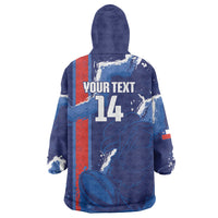 Custom Chile Rugby 2026 Wearable Blanket Hoodie Vamos Los Condores Grunge Blue Version