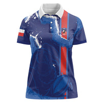 Custom Chile Rugby 2026 Women Polo Shirt Vamos Los Condores Grunge Blue Version
