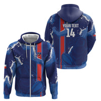 Custom Chile Rugby 2026 Zip Hoodie Vamos Los Condores Grunge Blue Version