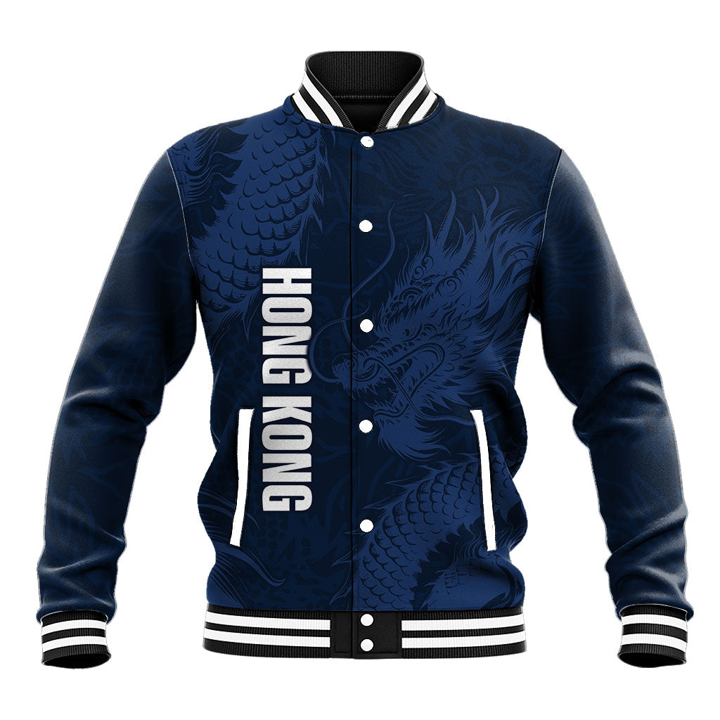 Custom Hong Kong Rugby 2026 Baseball Jacket Go Dragon Blue Version