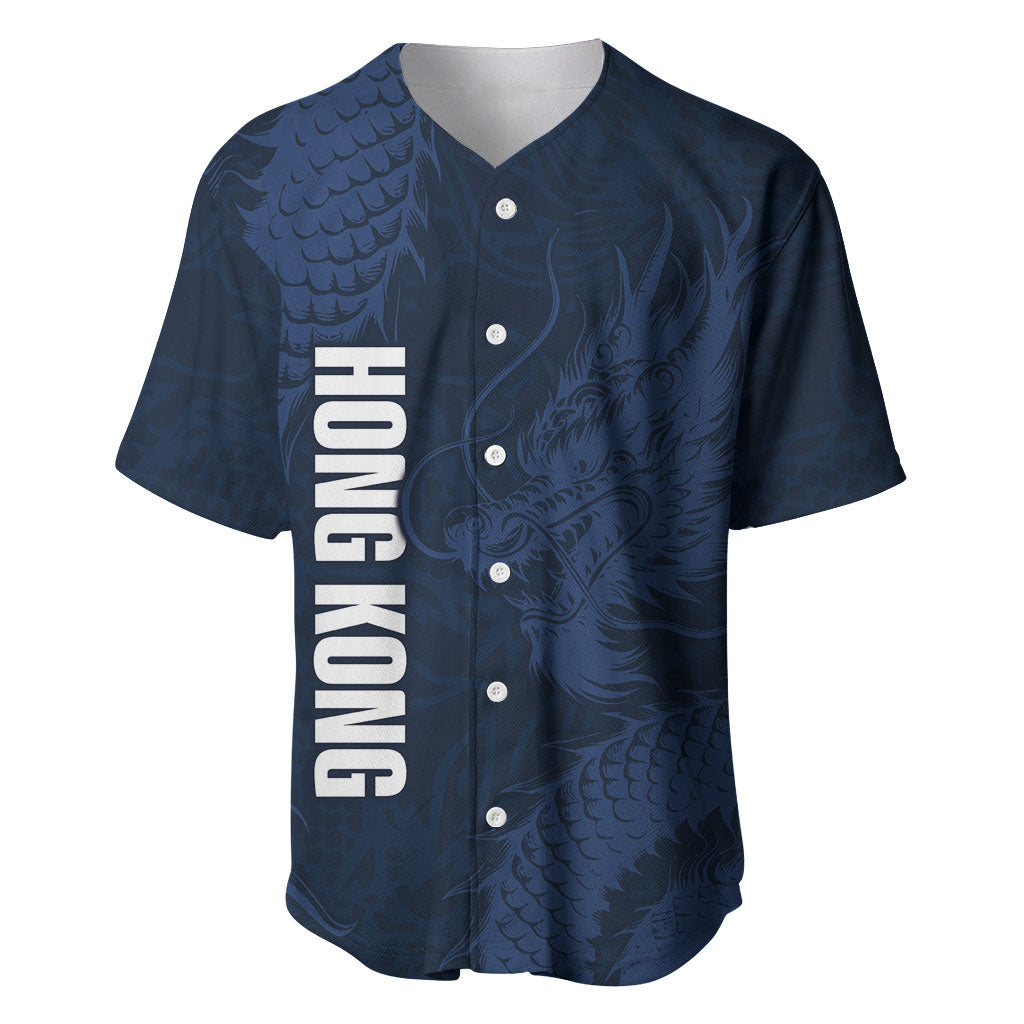 Custom Hong Kong Rugby 2026 Baseball Jersey Go Dragon Blue Version
