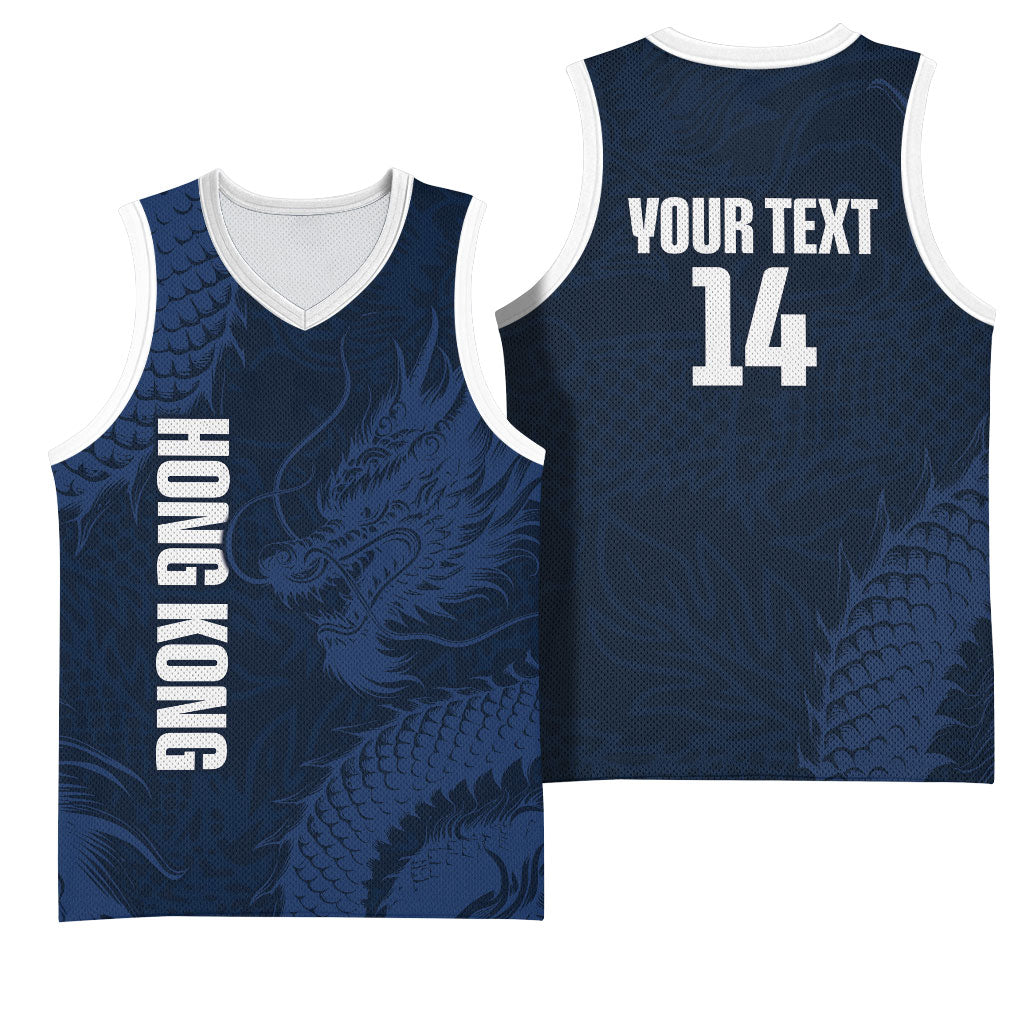 Custom Hong Kong Rugby 2026 Basketball Jersey Go Dragon Blue Version