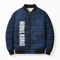 Custom Hong Kong Rugby 2026 Bomber Puffer Jacket Go Dragon Blue Version