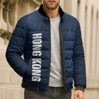 Custom Hong Kong Rugby 2026 Bomber Puffer Jacket Go Dragon Blue Version