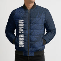 Custom Hong Kong Rugby 2026 Bomber Puffer Jacket Go Dragon Blue Version