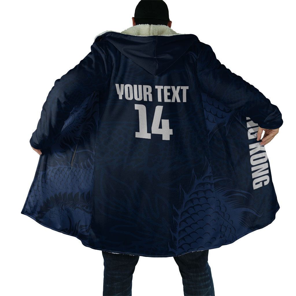 Custom Hong Kong Rugby 2026 Cloak Go Dragon Blue Version