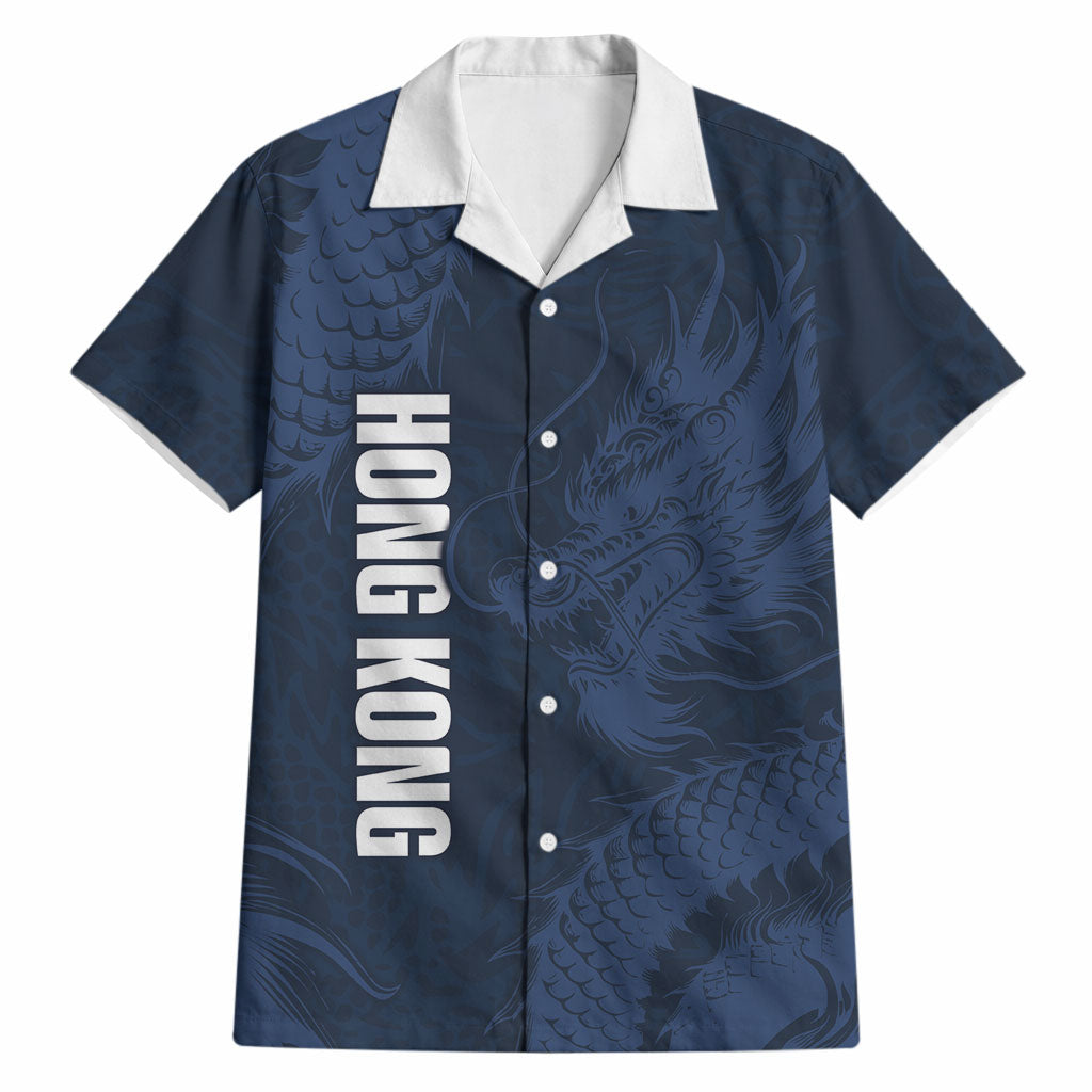 Custom Hong Kong Rugby 2026 Hawaiian Shirt Go Dragon Blue Version