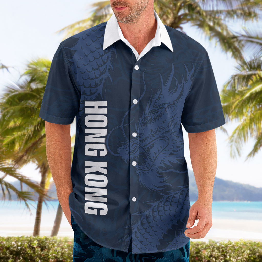 Custom Hong Kong Rugby 2026 Hawaiian Shirt Go Dragon Blue Version