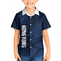 Custom Hong Kong Rugby 2026 Kid Hawaiian Shirt Go Dragon Blue Version