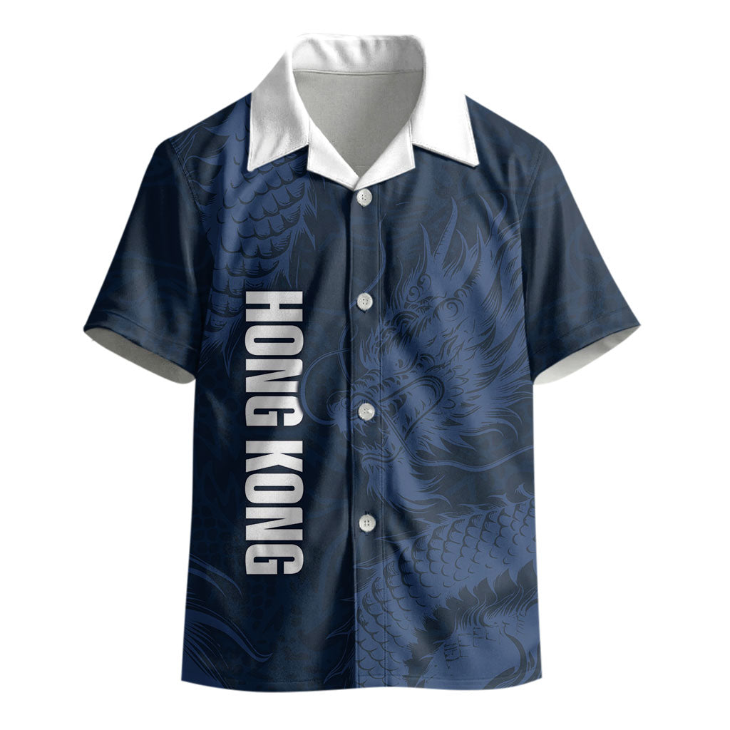 Custom Hong Kong Rugby 2026 Kid Hawaiian Shirt Go Dragon Blue Version