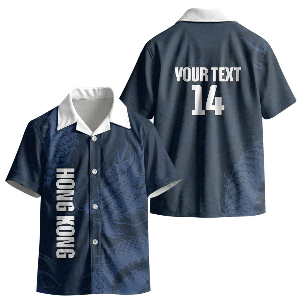 Custom Hong Kong Rugby 2026 Kid Hawaiian Shirt Go Dragon Blue Version