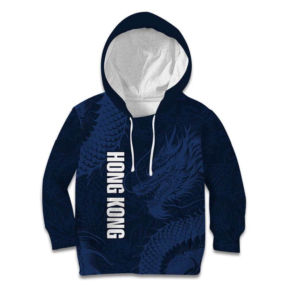 Custom Hong Kong Rugby 2026 Kid Hoodie Go Dragon Blue Version