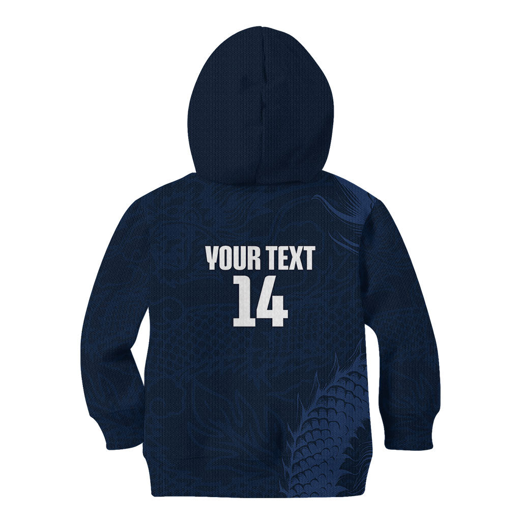 Custom Hong Kong Rugby 2026 Kid Hoodie Go Dragon Blue Version