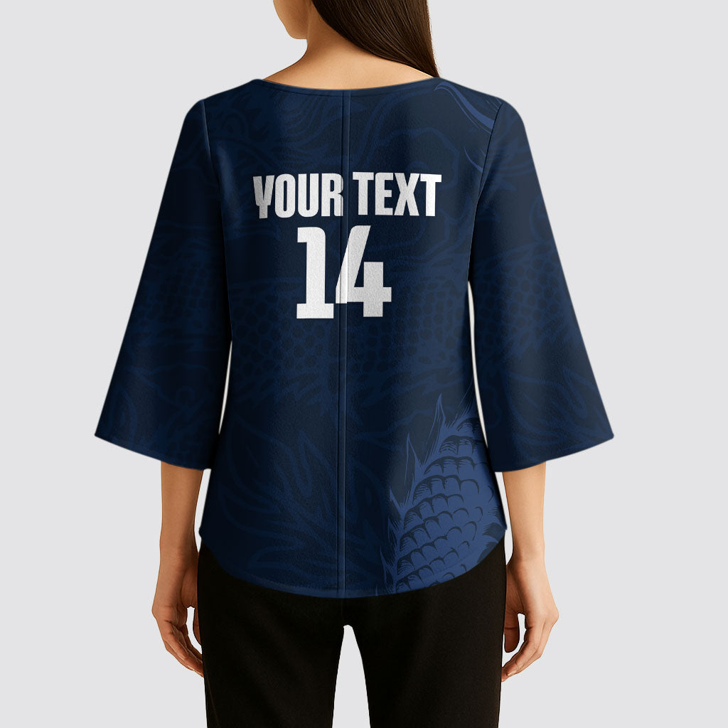 Custom Hong Kong Rugby 2026 Kimono Sleeve Blouse Go Dragon Blue Version