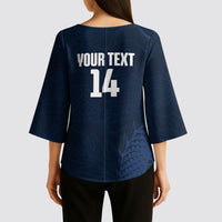 Custom Hong Kong Rugby 2026 Kimono Sleeve Blouse Go Dragon Blue Version