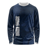 Custom Hong Kong Rugby 2026 Long Sleeve Shirt Go Dragon Blue Version