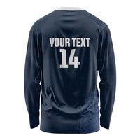 Custom Hong Kong Rugby 2026 Long Sleeve Shirt Go Dragon Blue Version
