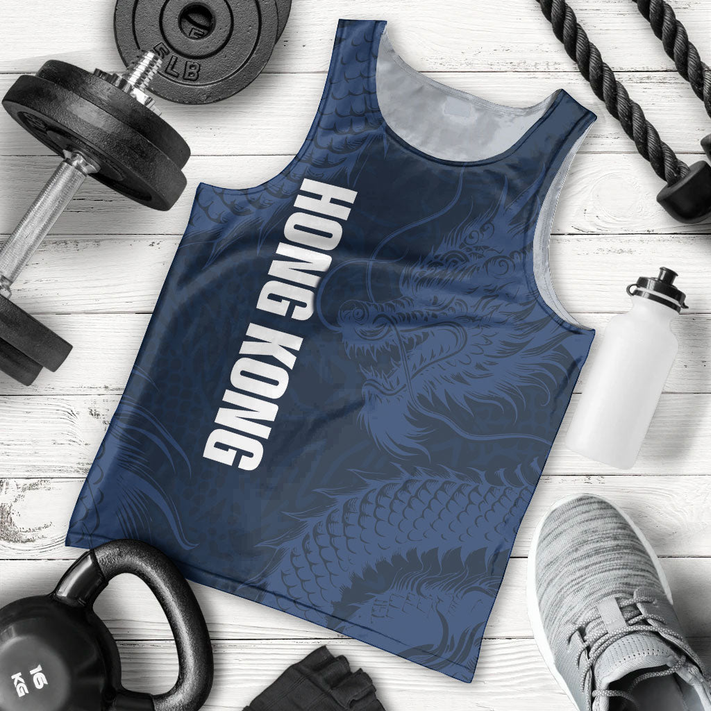 Custom Hong Kong Rugby 2026 Men Tank Top Go Dragon Blue Version