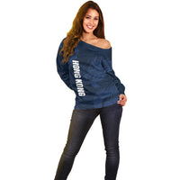 Custom Hong Kong Rugby 2026 Off Shoulder Sweater Go Dragon Blue Version