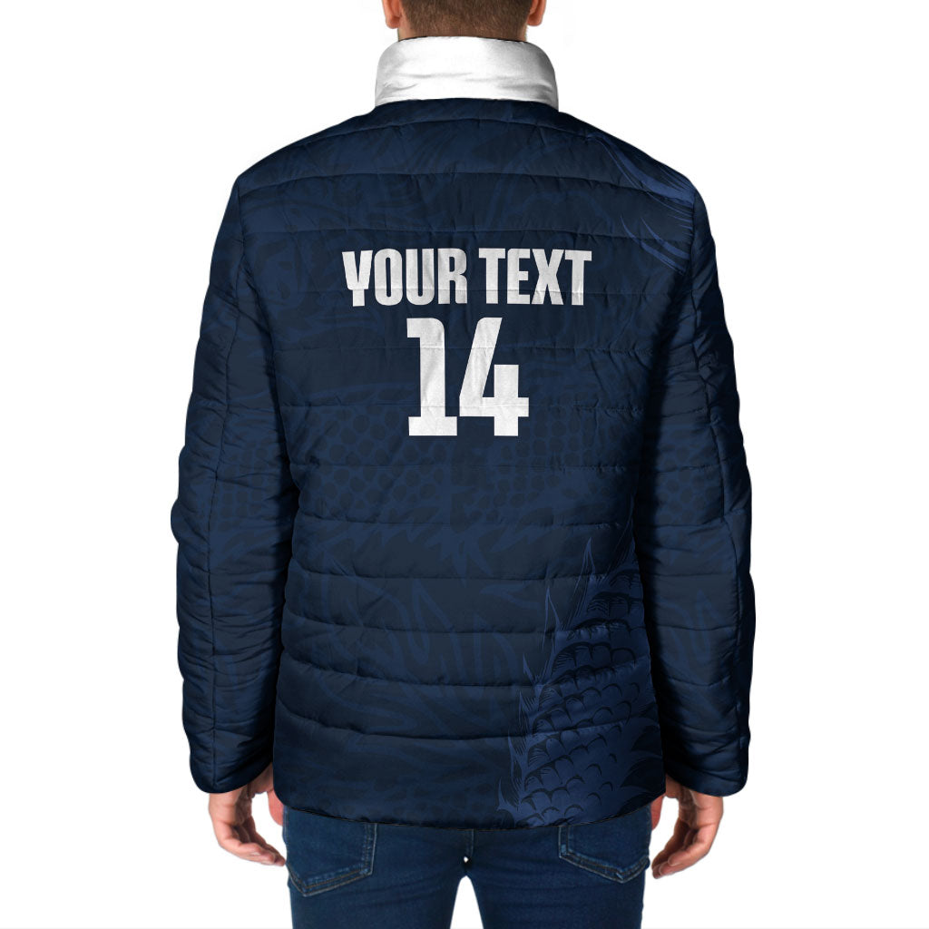 Custom Hong Kong Rugby 2026 Padded Jacket Go Dragon Blue Version