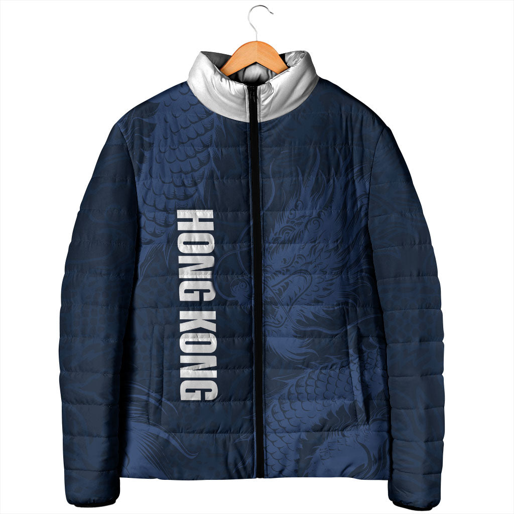 Custom Hong Kong Rugby 2026 Padded Jacket Go Dragon Blue Version