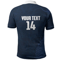 Custom Hong Kong Rugby 2026 Polo Shirt Go Dragon Blue Version