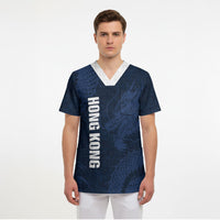 Custom Hong Kong Rugby 2026 Scrub Top Go Dragon Blue Version