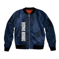 Custom Hong Kong Rugby 2026 Sleeve Zip Bomber Jacket Go Dragon Blue Version