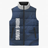 Custom Hong Kong Rugby 2026 Sleeveless Puffer Jacket Go Dragon Blue Version