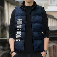 Custom Hong Kong Rugby 2026 Sleeveless Puffer Jacket Go Dragon Blue Version
