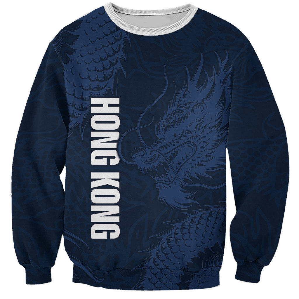 Custom Hong Kong Rugby 2026 Sweatshirt Go Dragon Blue Version