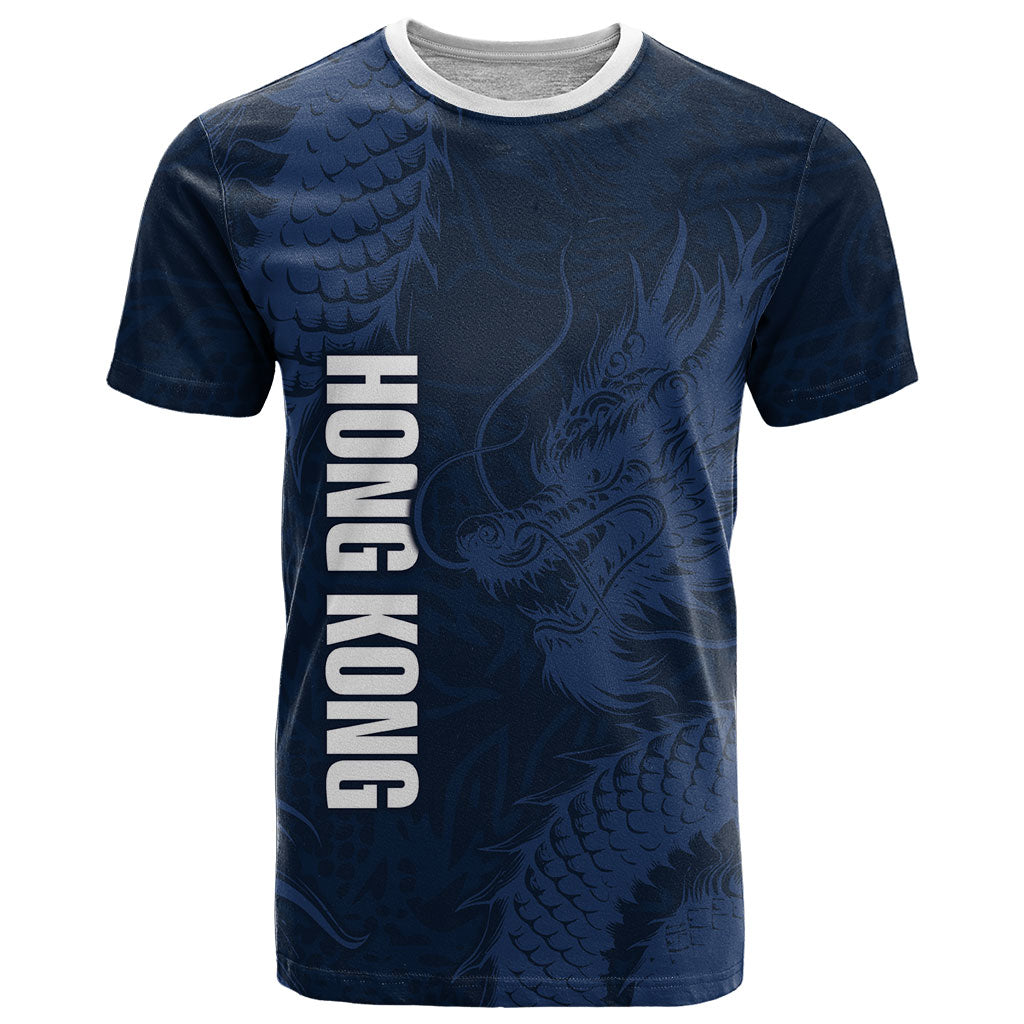 Custom Hong Kong Rugby 2026 T Shirt Go Dragon Blue Version