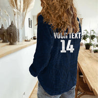 Custom Hong Kong Rugby 2026 Women Casual Shirt Go Dragon Blue Version