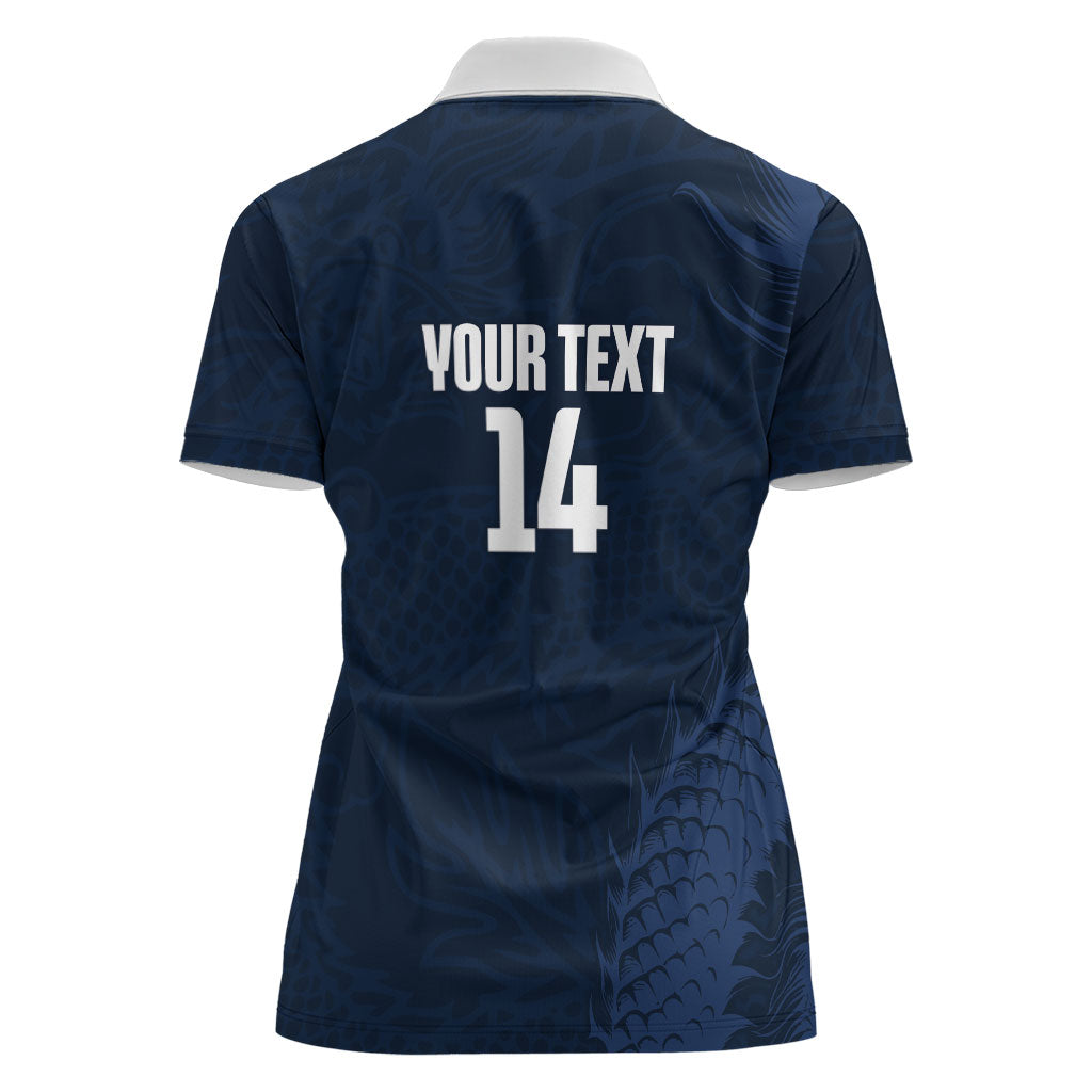 Custom Hong Kong Rugby 2026 Women Polo Shirt Go Dragon Blue Version