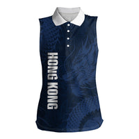 Custom Hong Kong Rugby 2026 Women Sleeveless Polo Shirt Go Dragon Blue Version