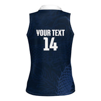Custom Hong Kong Rugby 2026 Women Sleeveless Polo Shirt Go Dragon Blue Version