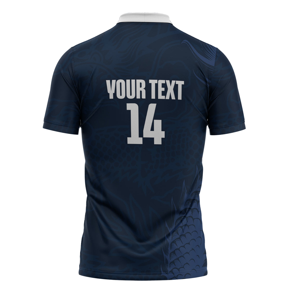 Custom Hong Kong Rugby 2026 Zipper Polo Shirt Go Dragon Blue Version