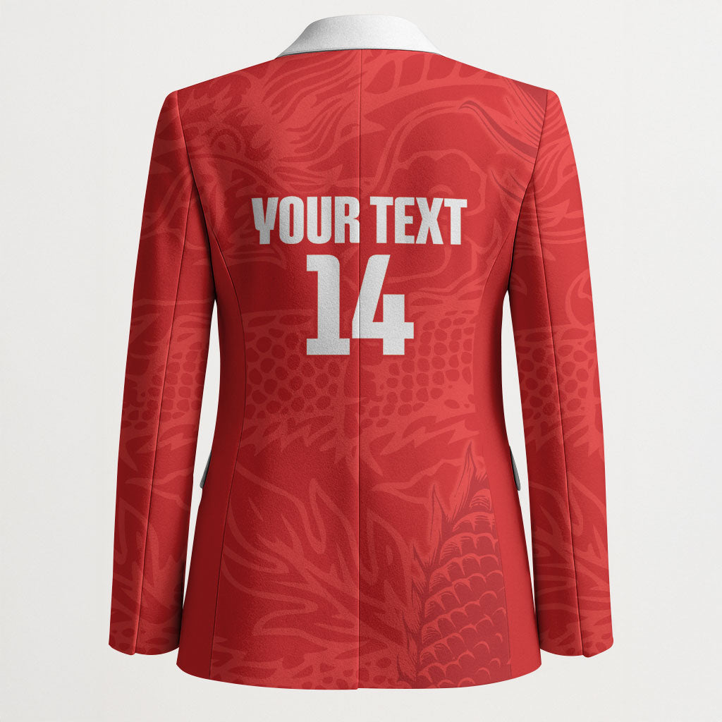 Custom Hong Kong Rugby 2026 Blazer Go Dragon Red Version
