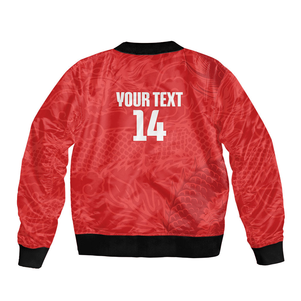 Custom Hong Kong Rugby 2026 Bomber Jacket Go Dragon Red Version