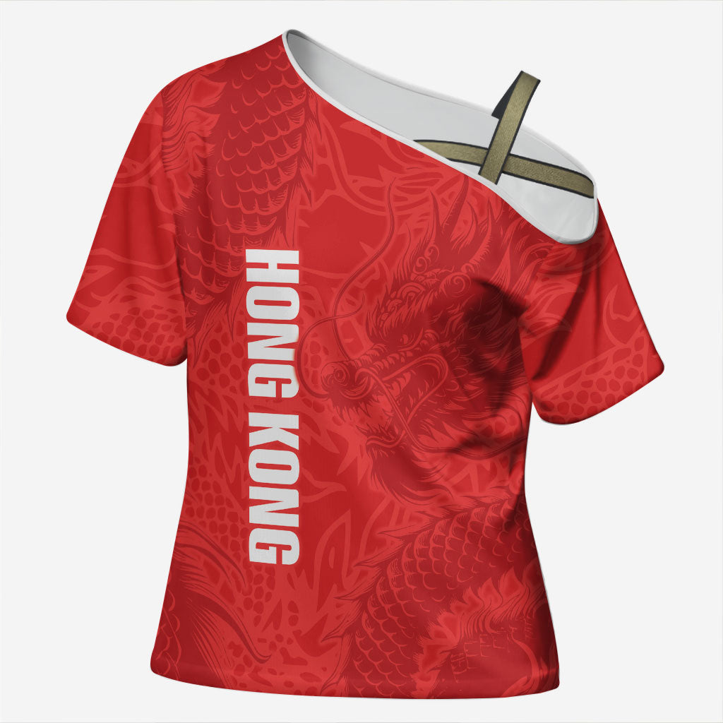 Custom Hong Kong Rugby 2026 Cross Shoulder Shirt Go Dragon Red Version