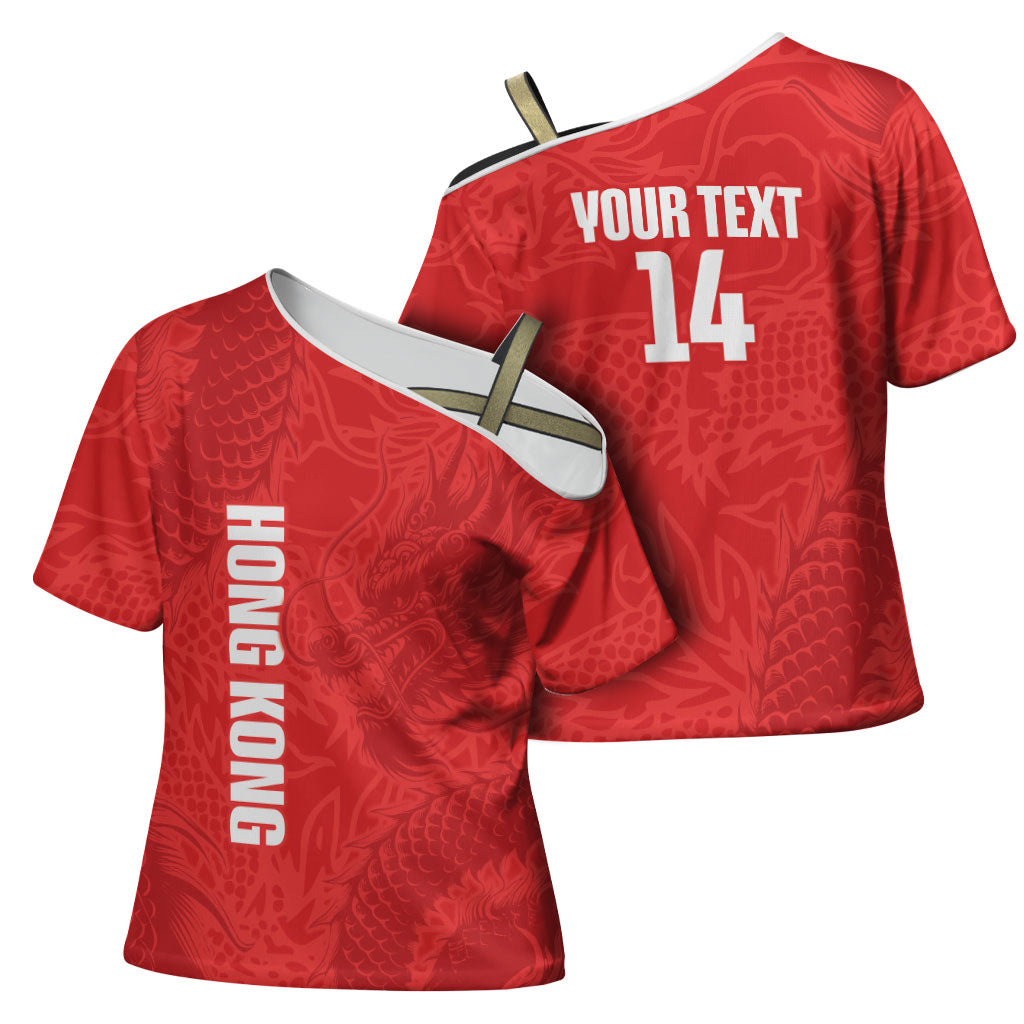 Custom Hong Kong Rugby 2026 Cross Shoulder Shirt Go Dragon Red Version