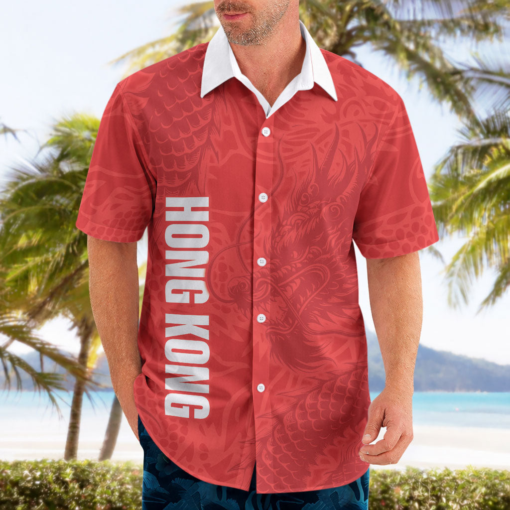 Custom Hong Kong Rugby 2026 Hawaiian Shirt Go Dragon Red Version