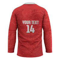 Custom Hong Kong Rugby 2026 Hockey Jersey Go Dragon Red Version