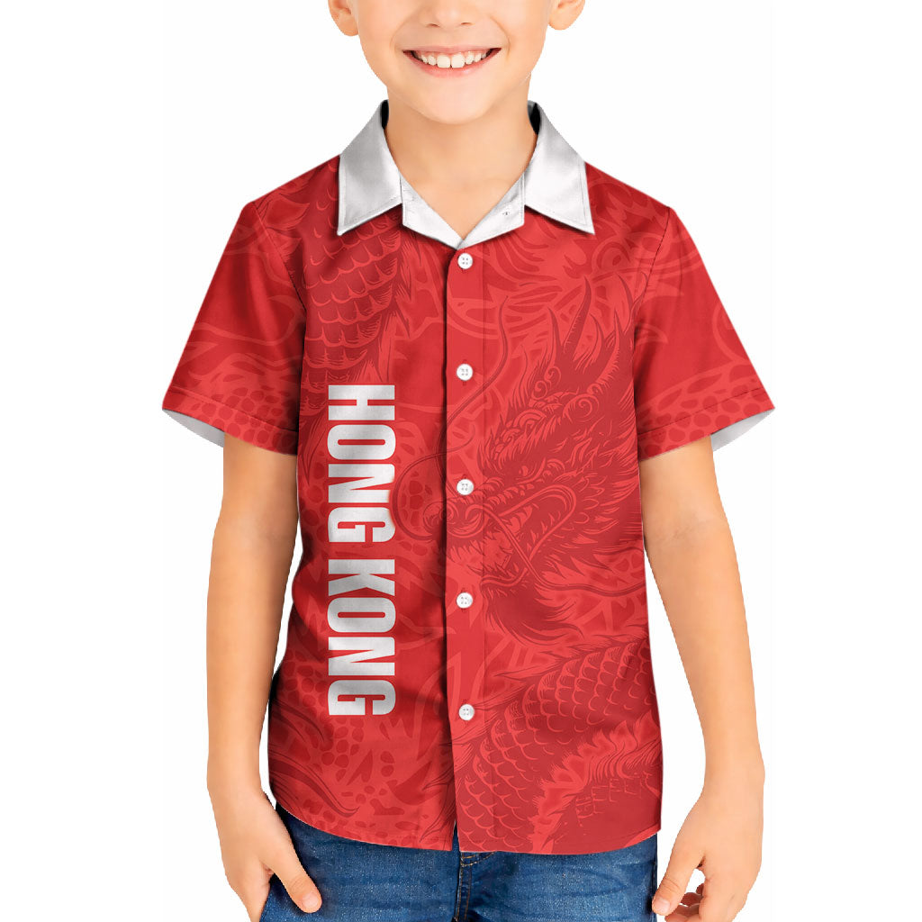 Custom Hong Kong Rugby 2026 Kid Hawaiian Shirt Go Dragon Red Version