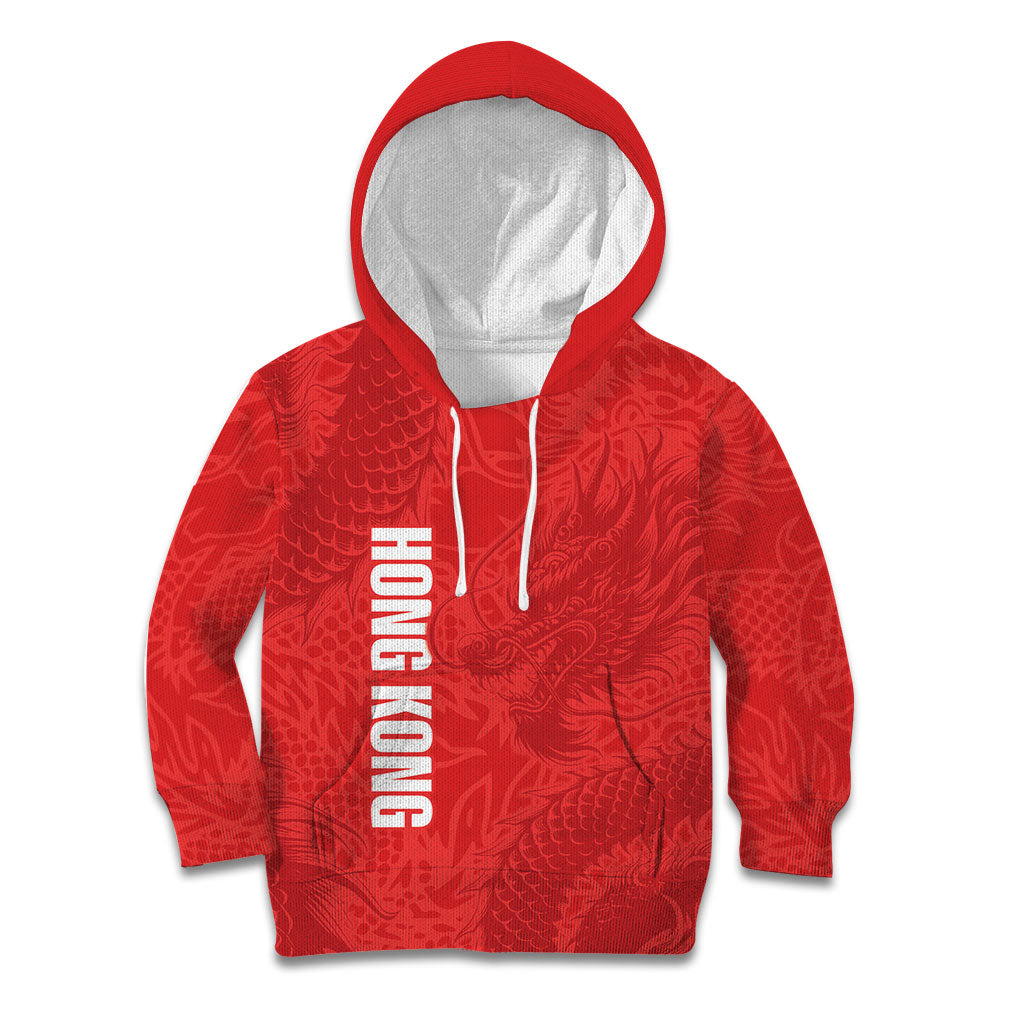Custom Hong Kong Rugby 2026 Kid Hoodie Go Dragon Red Version